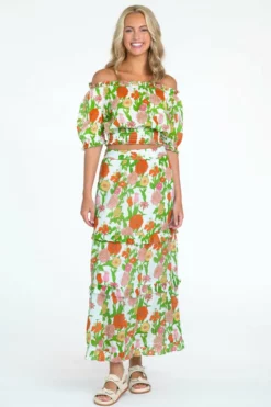 Olivia James The Label Lindsay Skirt (Mod Floral Melon)