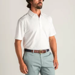 Duckhead Tops Hayes Performance Logo Polo (White)