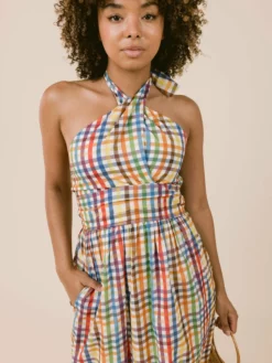 LaRoque Dresses Courtland Crossover Dress (Rainbow Check) 6 LaRoque Dresses Courtland Crossover Dress (Rainbow Check)