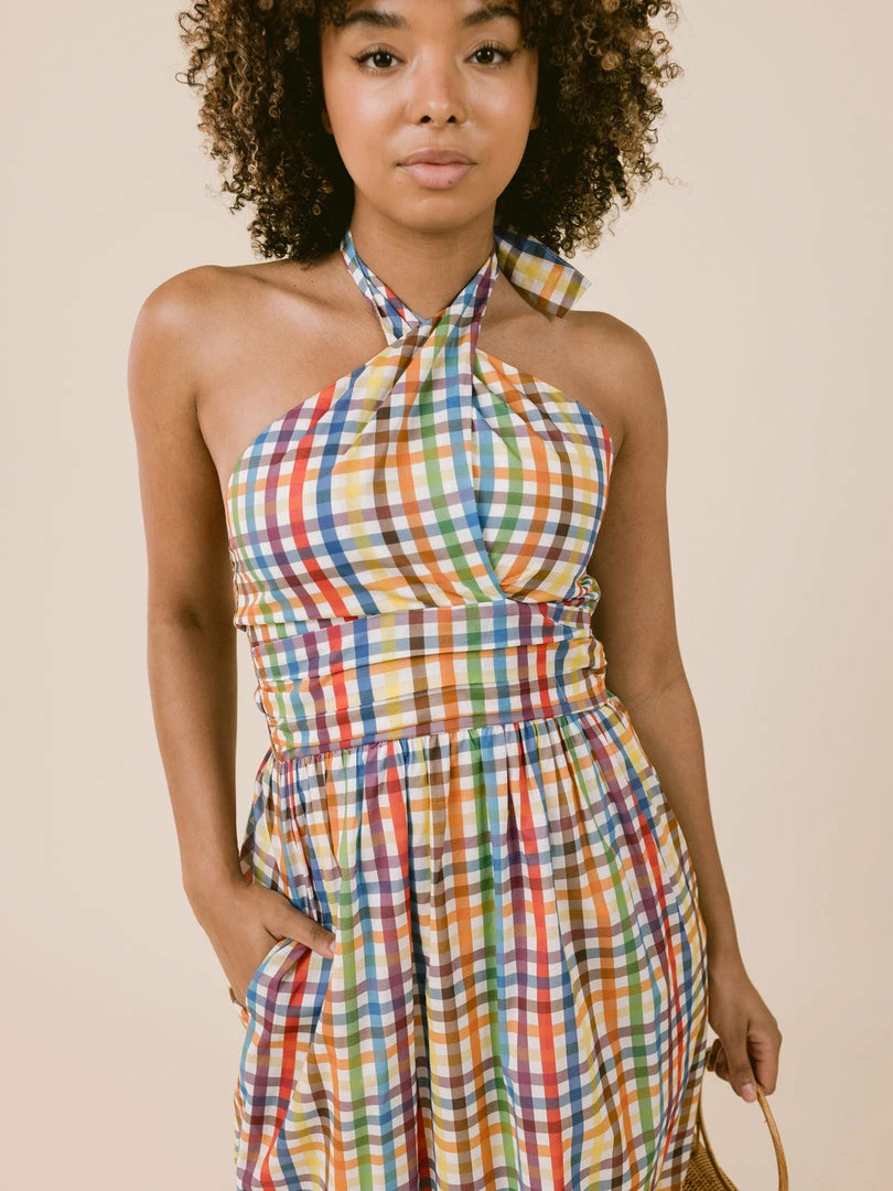 LaRoque Dresses Courtland Crossover Dress (Rainbow Check) 4 LaRoque Dresses Courtland Crossover Dress (Rainbow Check)