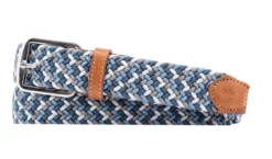 Martin Dingman Newport Woven Italian Stretch Belt (Blue/Multi) Accessories