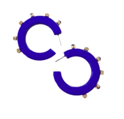 Smith & Co. City Girl Jewel Hoop (Indigo Blue) Large