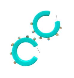 Smith & Co. City Girl Jewel Hoop (Turquoise) Small