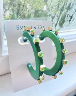Smith & Co. Jewelry City Girl Jewel Hoop (Emerald) Large