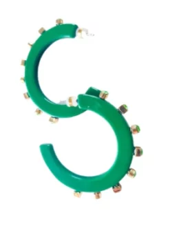 Smith & Co. Jewelry City Girl Jewel Hoop (Emerald) Large