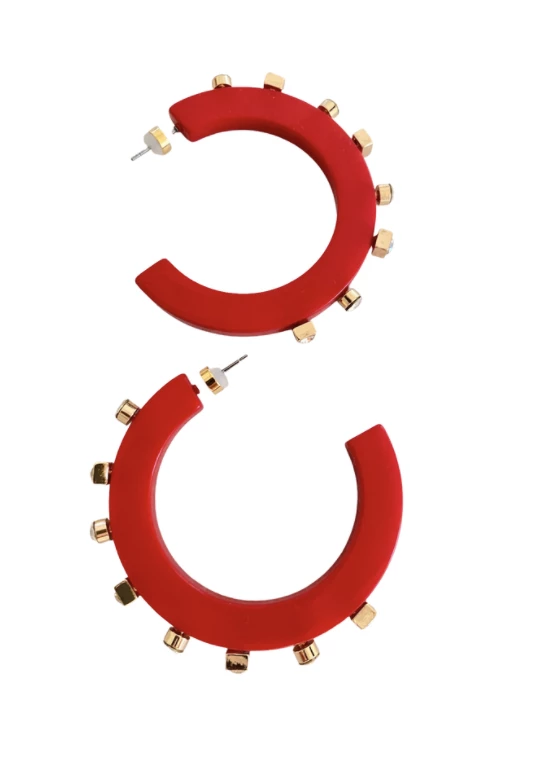 Smith & Co. Jewelry City Girl Jewel Hoop (Red/White) Large 3 Smith & Co. Jewelry City Girl Jewel Hoop (Red/White) Large