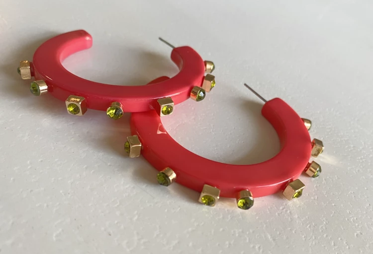 Smith & Co. City Girl Jewel Hoop (Pink Lemonade) Small 3 Smith & Co. City Girl Jewel Hoop (Pink Lemonade) Small