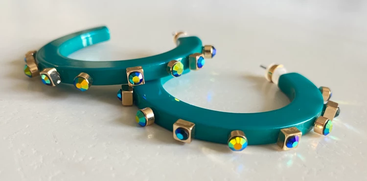 Smith & Co. City Girl Jewel Hoop (Harbor Blue) Large Jewelry 3 Smith & Co. City Girl Jewel Hoop (Harbor Blue) Large Jewelry