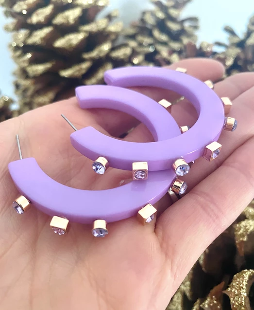 Smith & Co. City Girl Jewel Hoop (Violet) Small 3 Smith & Co. City Girl Jewel Hoop (Violet) Small