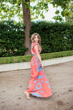 Sheridan French Stacey Dress (Red & Blue Ink Blot)