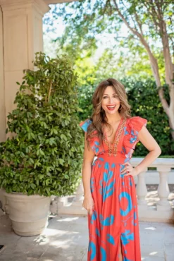 Sheridan French Stacey Dress (Red & Blue Ink Blot) 8 Sheridan French Stacey Dress (Red & Blue Ink Blot)