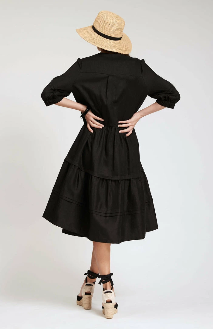 Tyler Boe Meghan Linen Midi Dress (Black) 5 Tyler Boe Meghan Linen Midi Dress (Black)