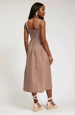 Tyler Boe Gina Poplin Pucker Dress (Chocolate)