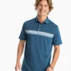 Southern Tide Tops Driver Abott Striped Performance Polo (Admiral Blue)