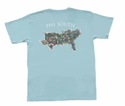 Peach State Pride Tops Map Of The South Short Sleeve Tee (Chambray)