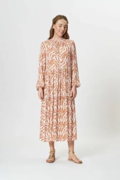 Fresha London Daphne Dress (Camel Zebra)