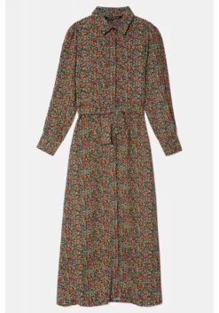 OO Boutique Dresses Lightweight Midi Shirt Dress (Ditsy Floral Print)