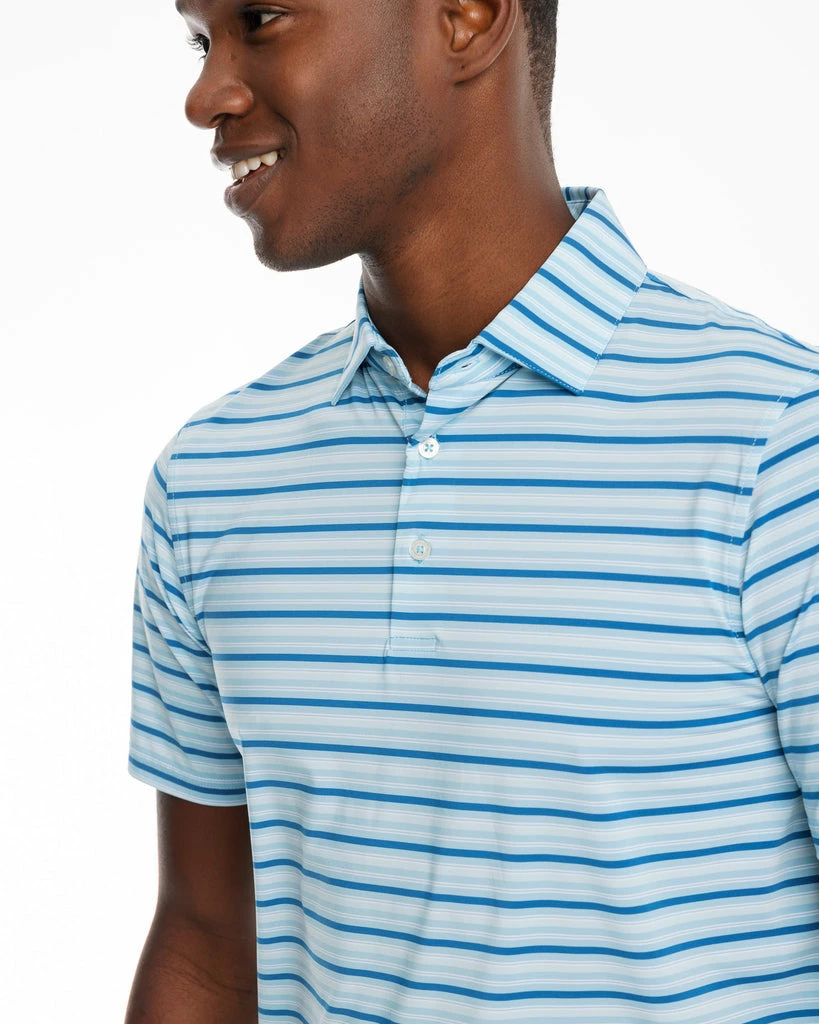 Southern Tide Breeze Basin Stripe Perforated Polo (Brisk Blue) 4 Southern Tide Breeze Basin Stripe Perforated Polo (Brisk Blue)