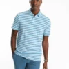 Southern Tide Breeze Basin Stripe Perforated Polo (Brisk Blue)