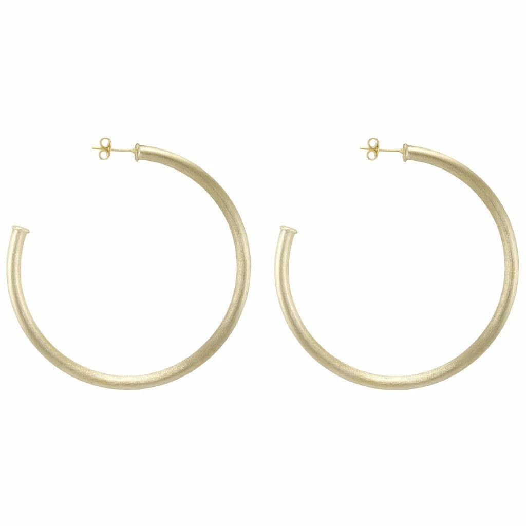 Sheila Fajl Everybody's Favorite Hoops 2 1/2 Brushed Gold 2 Sheila Fajl Everybody's Favorite Hoops 2 1/2 Brushed Gold