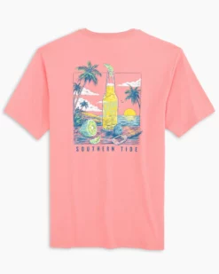 Southern Tide Tops Cerveza Sunset Tee (Citrus Punch)