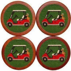 Smathers & Branson Gifts For Him Golf Cart Coasters (Forest)