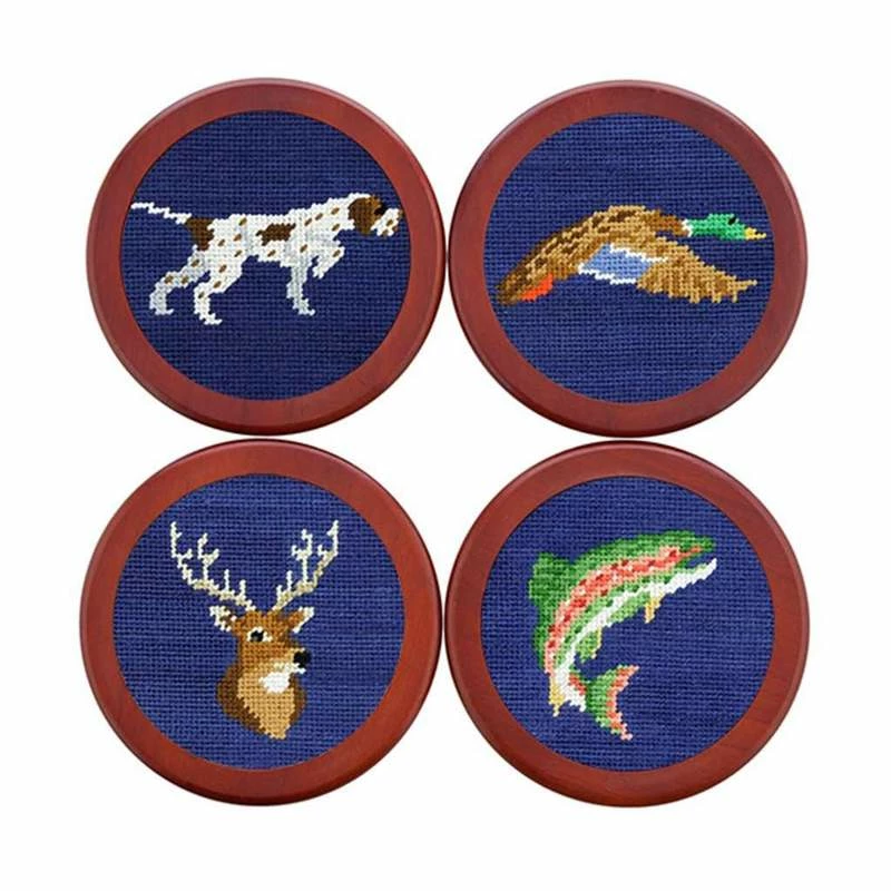 Smathers & Branson Gifts For Him Southern Sportsman Coaster Set (Classic Navy) 3 Smathers & Branson Gifts For Him Southern Sportsman Coaster Set (Classic Navy)