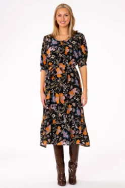 Olivia James The Label Dresses Molly Dress (Black Fall Floral)