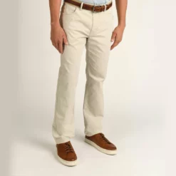 Duckhead Pinpoint Canvas 5-Pocket Pant (Stone) Bottoms