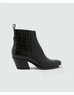 Dolce Vita Abie Bootie (Black Croco Embossed) Shoes