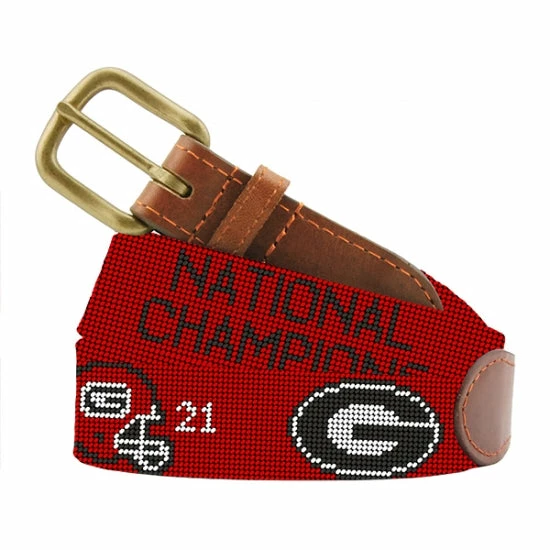 Smathers & Branson Accessories Georgia 2021 National Championship Belt (Red) 3 Smathers & Branson Accessories Georgia 2021 National Championship Belt (Red)