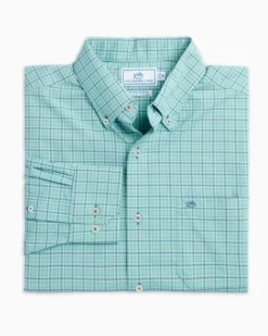 Southern Tide Tops Ebb Plaid Intercoastal Shirt (Wasabi)