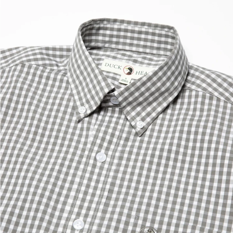 Duckhead Walton Performance Gingham Shirt (Steel Grey) Tops 5 Duckhead Walton Performance Gingham Shirt (Steel Grey) Tops