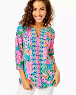 Lilly Pulitzer UPF 50+ ChillyLilly Karina Tunic Top (Rose To The Occasion) Tops