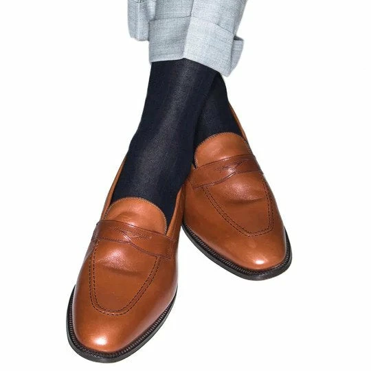 Dapper Classic Accessories Black Solid Ribbed Cotton Sock 3 Dapper Classic Accessories Black Solid Ribbed Cotton Sock