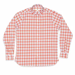 Duckhead Tops Orman Perf Plaid Shirt (Desert Red)