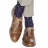 Dapper Classic Accessories Navy W/ Sky Blue Dot Cotton Sock 1 Dapper Classic Accessories Navy W/ Sky Blue Dot Cotton Sock