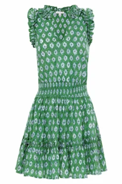 Anna Cate Morgan Dress (Green/Blue Medallion)