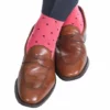 Dapper Classic Coral W/ Classic Navy Dots Cotton Socks Accessories