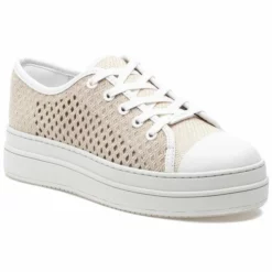 J Slides Shoes Natasha Sneaker (Nude Crochet)