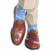 Dapper Classic Azure Blue W/ White & Brown Dog Cotton Sock