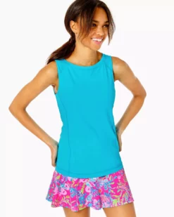 Lilly Pulitzer UPF 50+ Luxletic Renay Active Tank Top (Turquoise Oasis) Tops