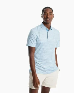 Southern Tide Driver Tidal Stripe Perforated Polo (Multiple Colors) Tops
