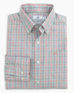 Southern Tide Chatsworth Check Heather Sports Shirt (Rogue Red)