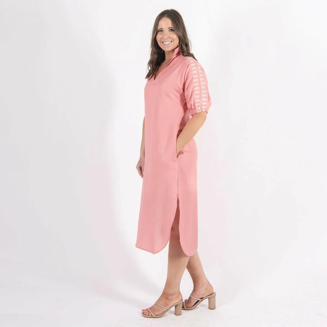 Emily Mccarthy Dresses Poppy Caftan (Sugar Coral) 3 Emily Mccarthy Dresses Poppy Caftan (Sugar Coral)