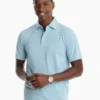 Southern Tide Breeze Shores Stripe Perforated Polo (Turquoise Mist) Tops 2 Southern Tide Breeze Shores Stripe Perforated Polo (Turquoise Mist) Tops