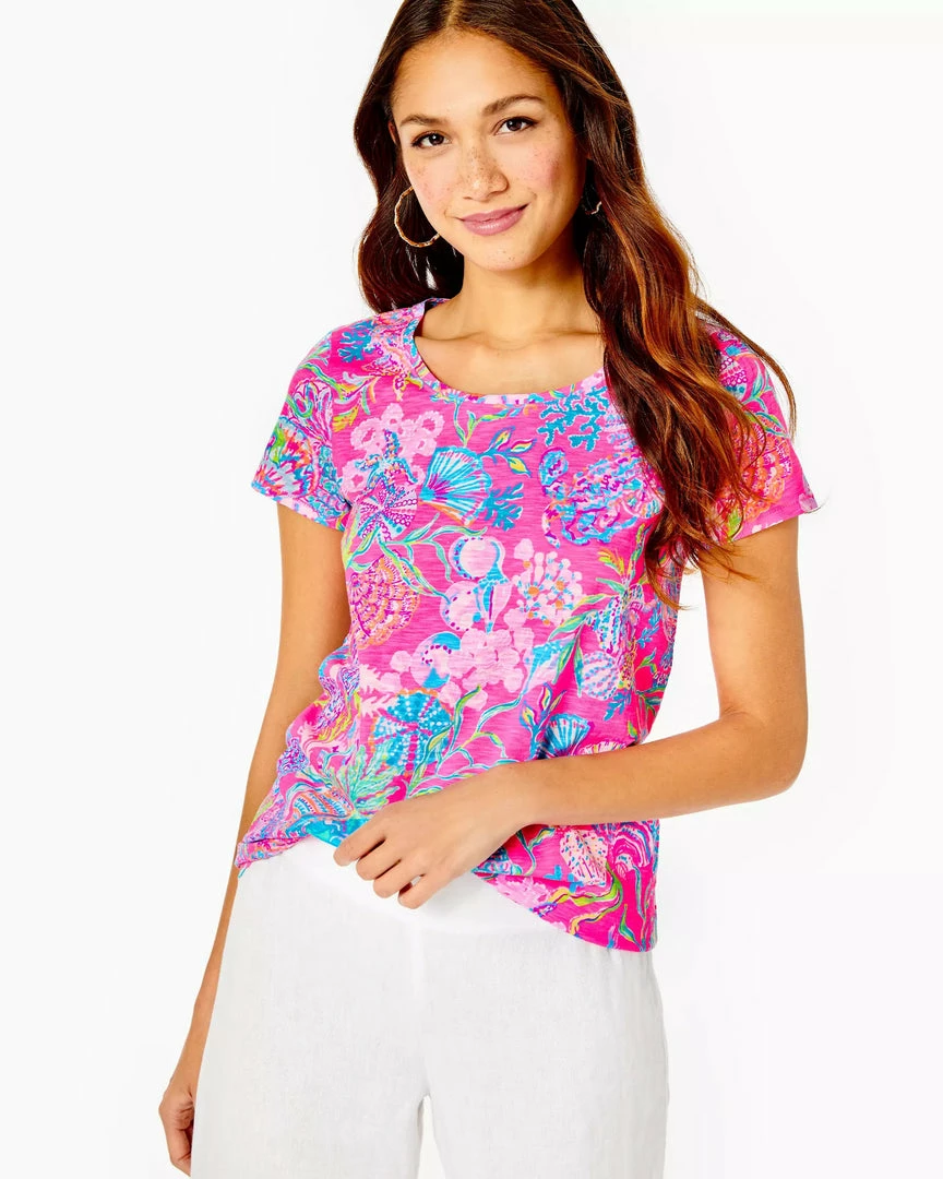 Lilly Pulitzer Etta Scoop Neck Top (Pink Isle Shell Me Something Good) 3 Lilly Pulitzer Etta Scoop Neck Top (Pink Isle Shell Me Something Good)