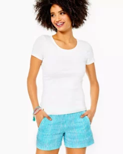 Lilly Pulitzer Lilo Linen Short (Along The Same Line)