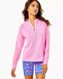 Lilly Pulitzer Ashlee Half-Zip Pullover (Pink Shandee)