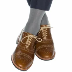Dapper Classic Steel Gray Solid Ribbed Cotton Sock